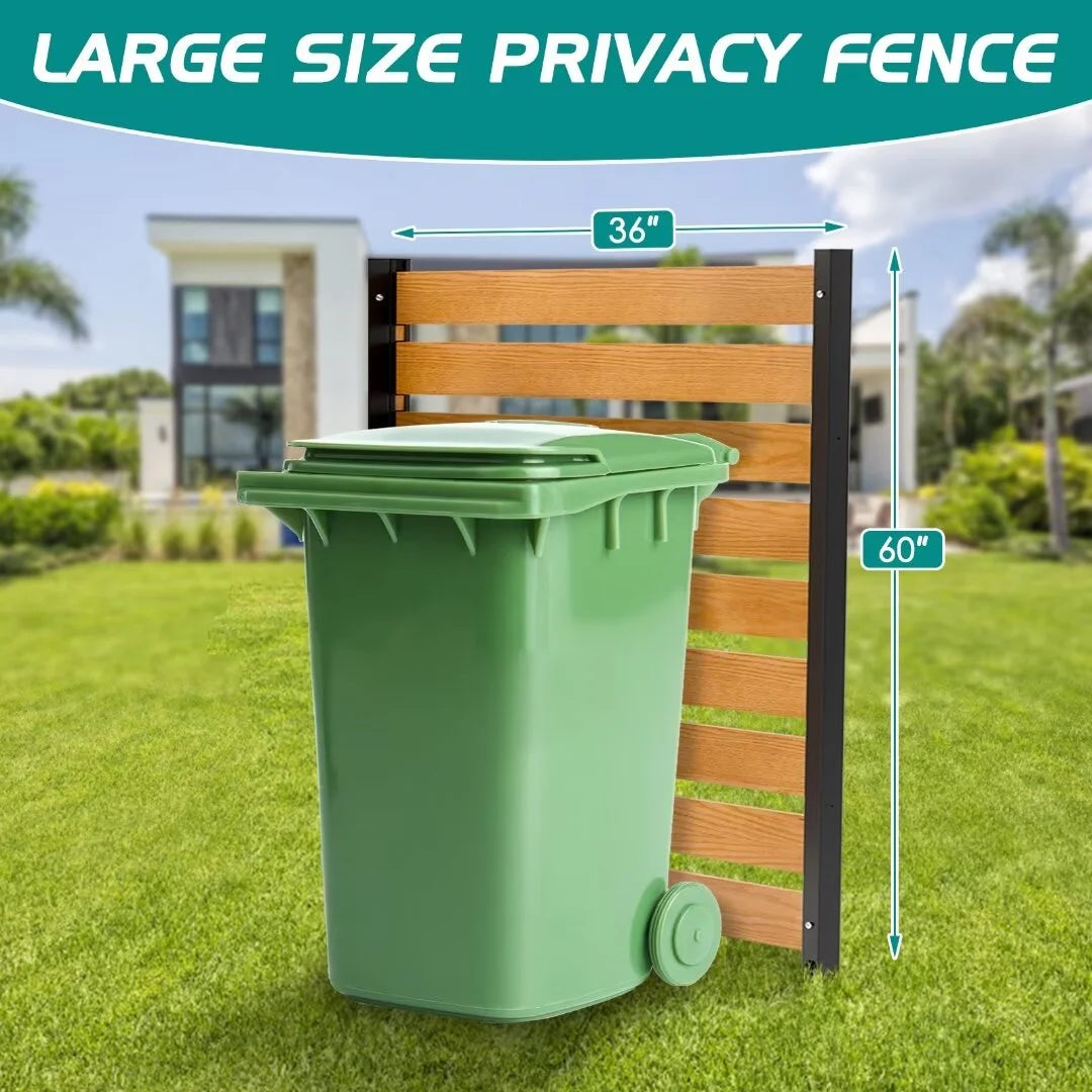 "NAIZEA Air Conditioner Fence, Pool Equipment Enclosure, Trash Can Enclosure, Metal Stake Wood Fence Panel 38"" W x 60"" H"