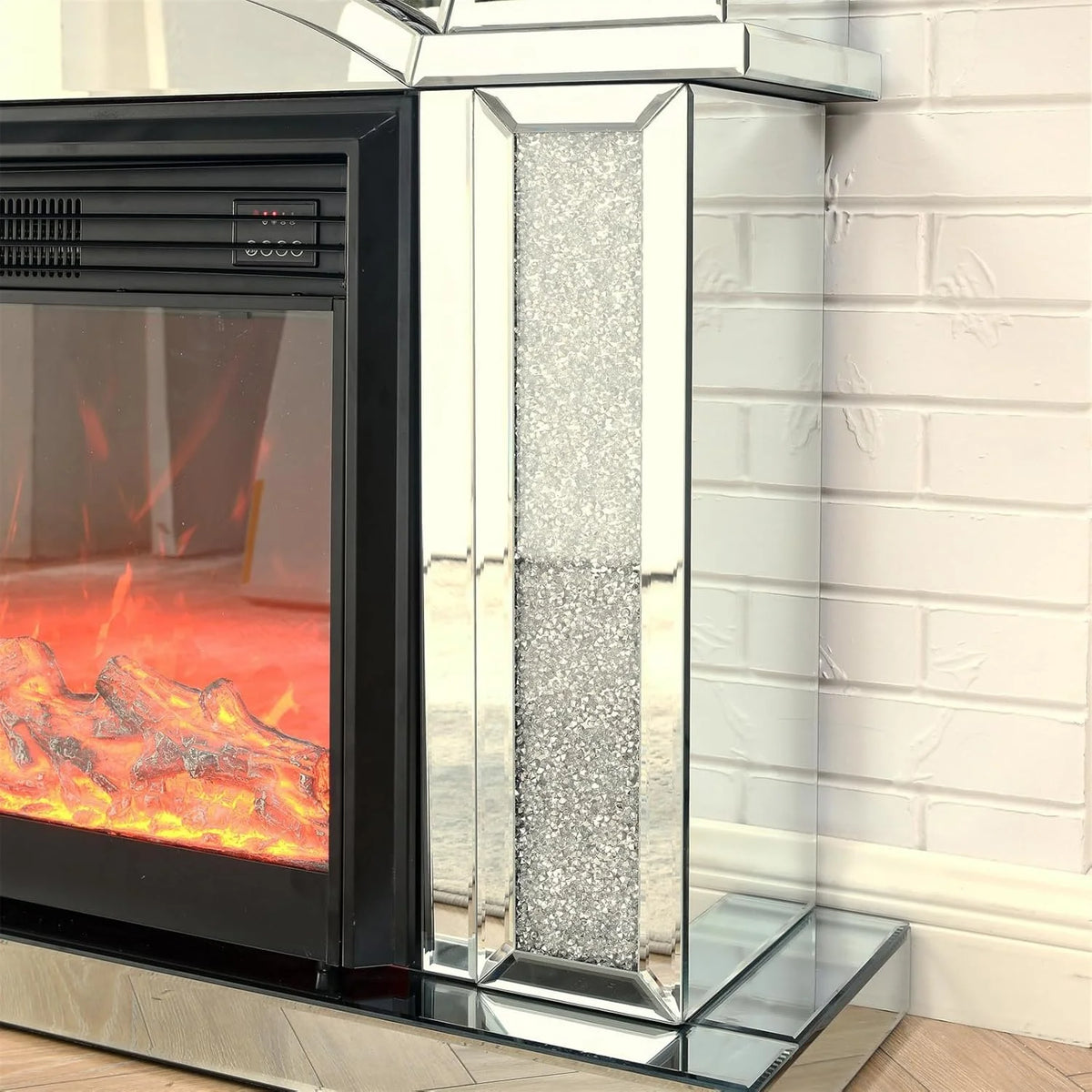 IKIFLY 47.24L x 41.33 H Mirrored Electric Fireplace