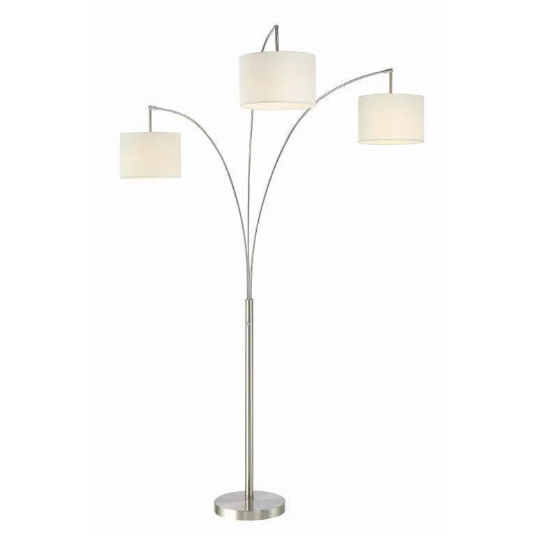 Artiva  USA Lumiere Modern LED 3-arched Brushed Steel 80-inch Floor Lamp with Dimmer - N/A