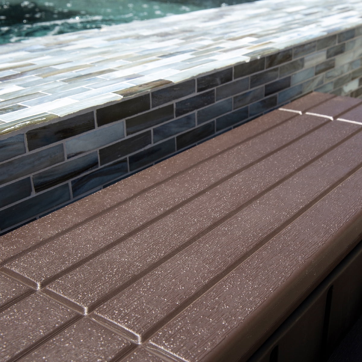 XtremepowerUS Hot Tub Steps With Storage, Spa Step, 36" Length, Camper/Deck Steps, Anti-Slip Brown