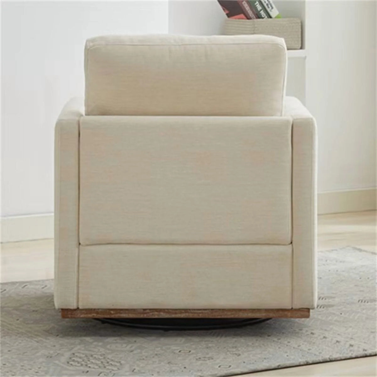 Swivel Accent Chair, Modern Chenille Upholstered Lounge Chair Armchair with 360 Degree Swiveling Base, Leisure Club Chair Comfy Accent Single Sofa Chair for Nursery Bedroom Living Room, Taupe
