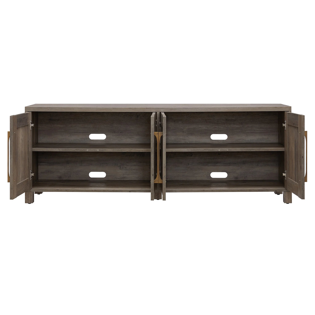 Evelyn&Zoe Chabot Rectangular TV Stand for TV's up to 75", Alder Brown