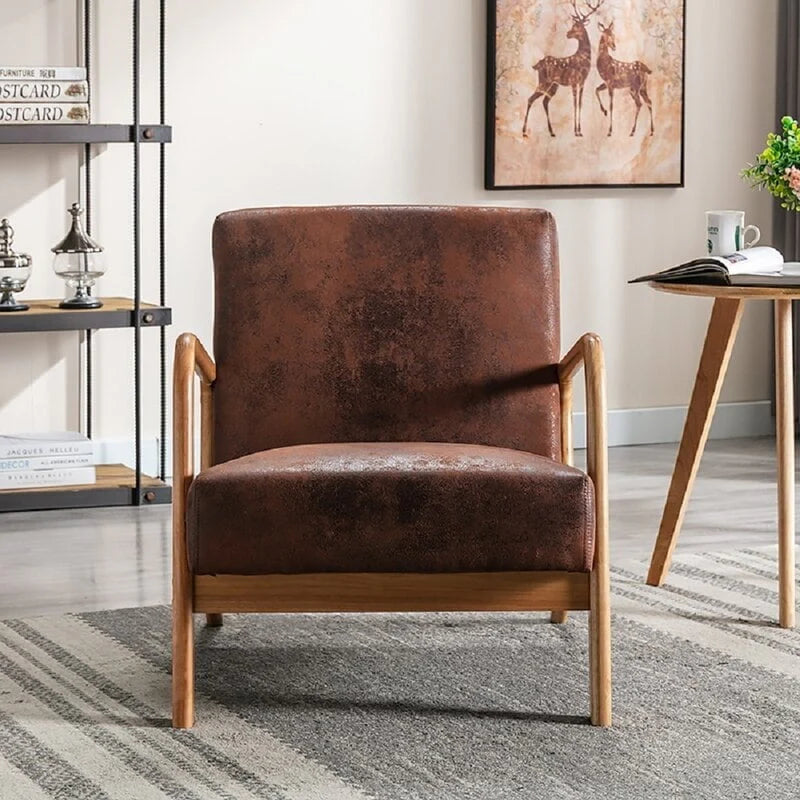 US Pride Furniture Glostrup Mid-Century Modern Vintage Armchair Brown