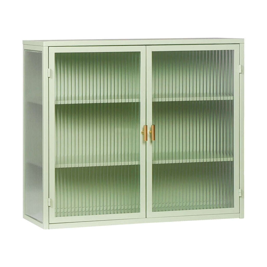 27.56"Modern Wall Cabinet with Glass Doors, Bathroom Cabinet with Featuring Three-tier Storage for Entryway Living Room, Bathroom or Dining Room, Mint Green