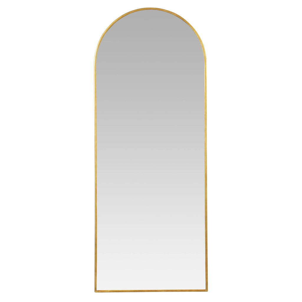 Nadia Arch Gold Metal 70"x28" Modern Floor Mirror