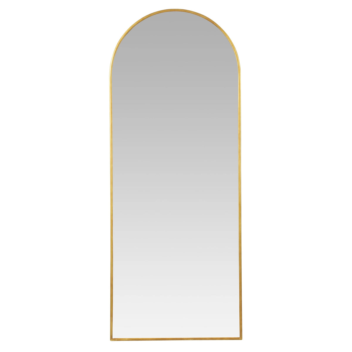 Nadia Arch Gold Metal 70"x28" Modern Floor Mirror