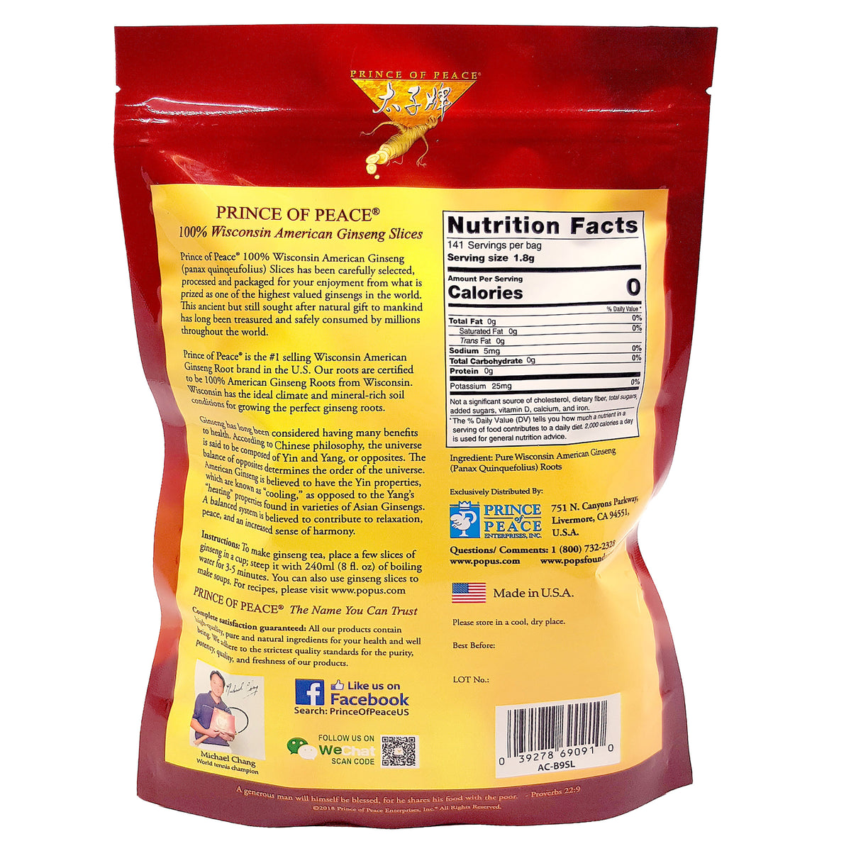 Prince of Peace Ginseng Root Slices, 9 oz.