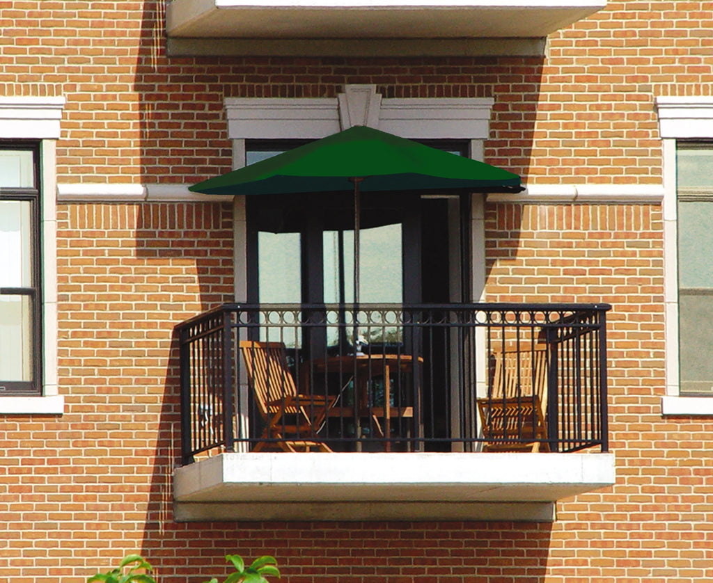 OFF-THE-WALL BRELLA Sunbrella Half Umbrella, 9'-Width, Teak Canopy