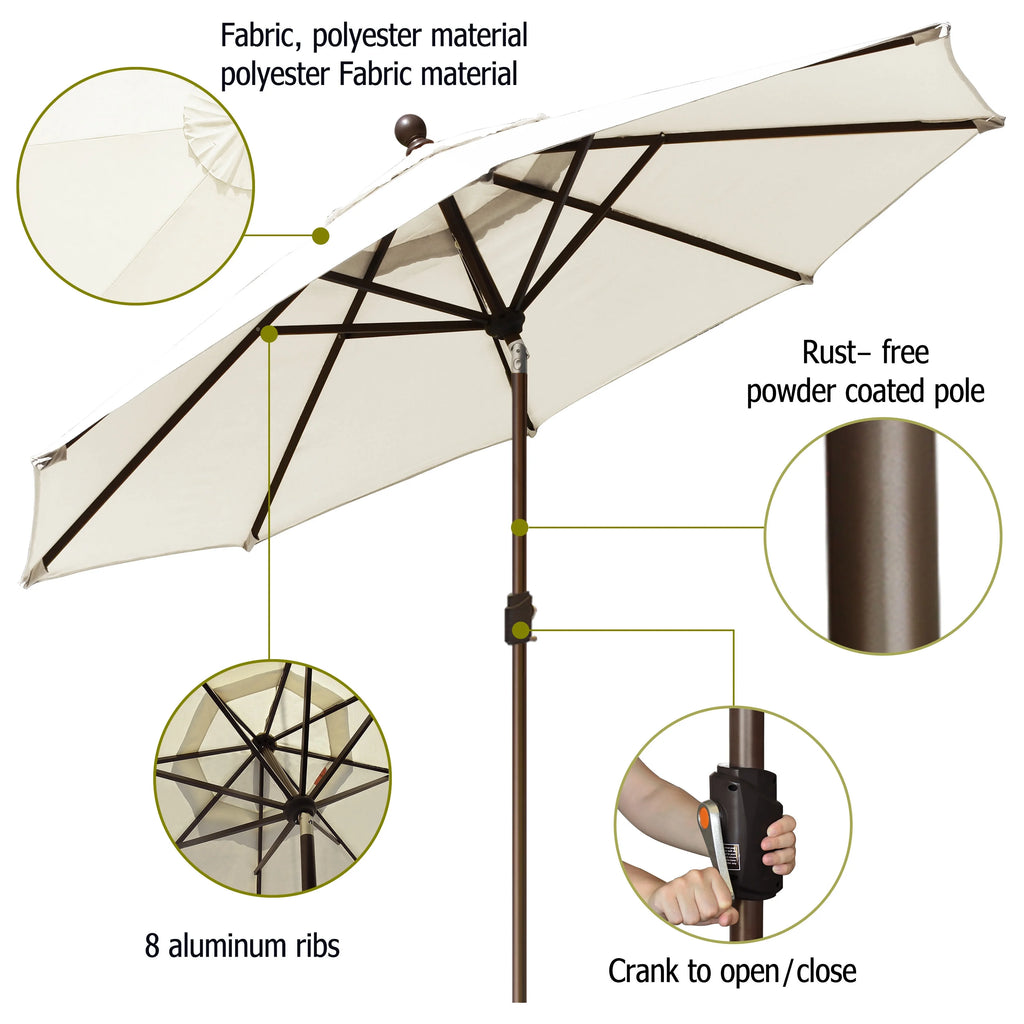 EliteShade 9Ft Market Umbrella Patio Outdoor Table Umbrella��Teal��