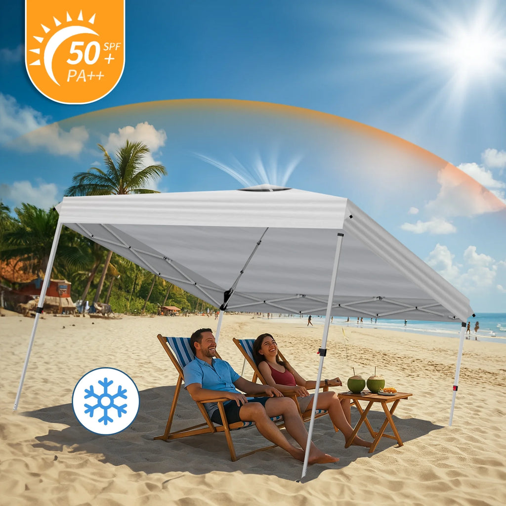 Ktaxon 10x10 Ez Pop Up Canopy Tent,Outdoor Sun Shade Shelter,Outdoor Gazebo,One Push Setup with Sidewalls,1 Roller Bag,4 Sandbags,UPF50+ - Pink