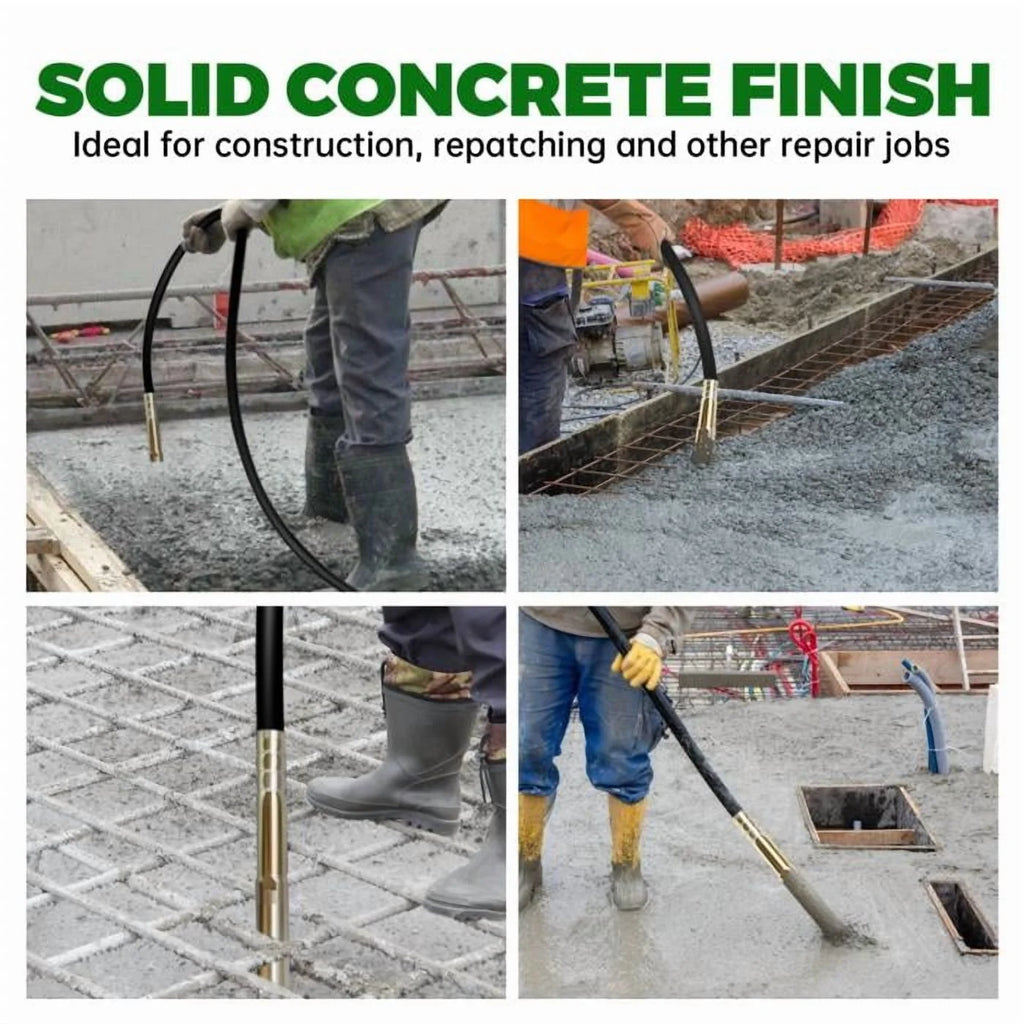 Professional Vibrating Concrete Poker, Stainless Steel & Copper Build, 14.75ft Shaft, for Contractors, Large-Scale Pouring