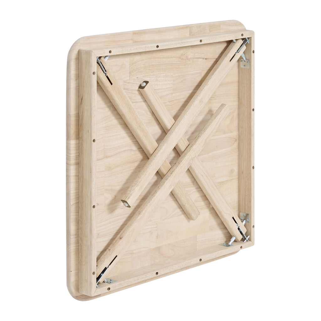 Stakmore Classic Straight Edge Solid Wood Folding Card Table, Unfinished