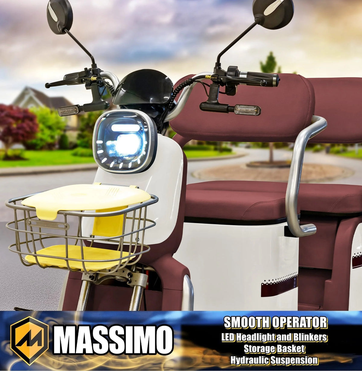 Massimo MGC E-Trike 3-Wheel Electric Cart �C 17 MPH, 2-Seater Adult Scooter �C Blue