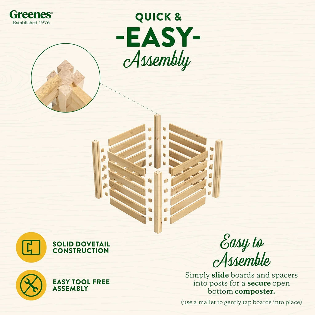 Greenes Fence Cedar Wood Composter 24" x 24" x 31", 77.3 gal.
