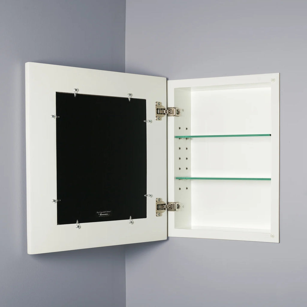 14x18 Contemporary White Mirrored Medicine Cabinet by Fox Hollow Furnishings