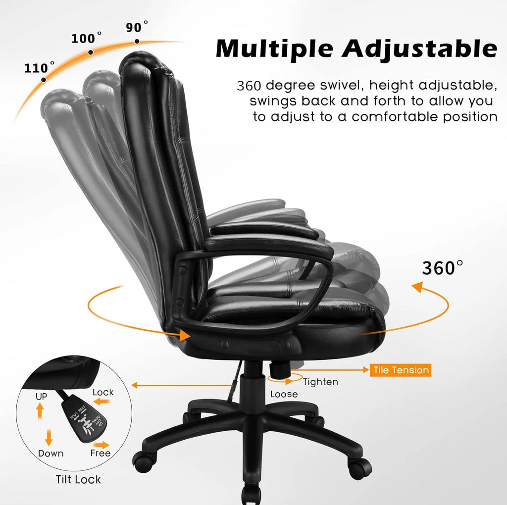 Bossin Big and Tall Home Office Computer chair for Adults, High Back Desk Chair for Heavy Duty 400 LBS
