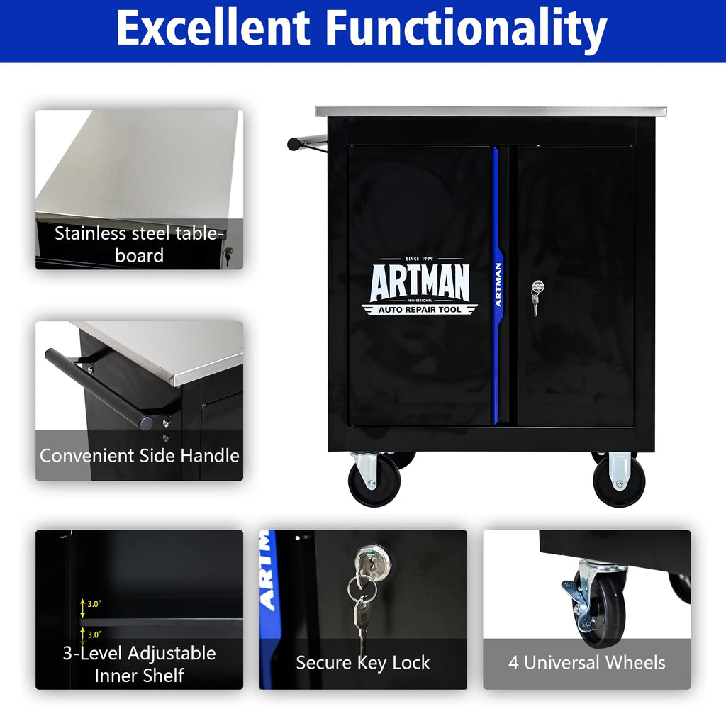 ARTMAN 6-Drawer Tool Storage Chest with  Lockable Wheel,6 Drawer  Tool Storage Cabinet for Garage, Warehouse , Repair Shop
