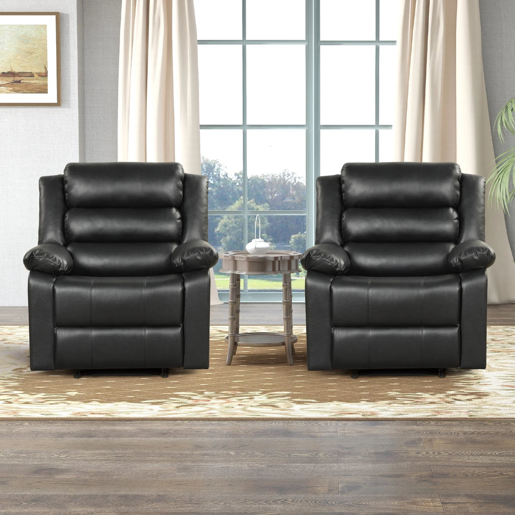 Bonzy Home Recliner Chairs for Living Room Overstuffed Breathable Fabric Reclining Chair Manual Sofa Brown