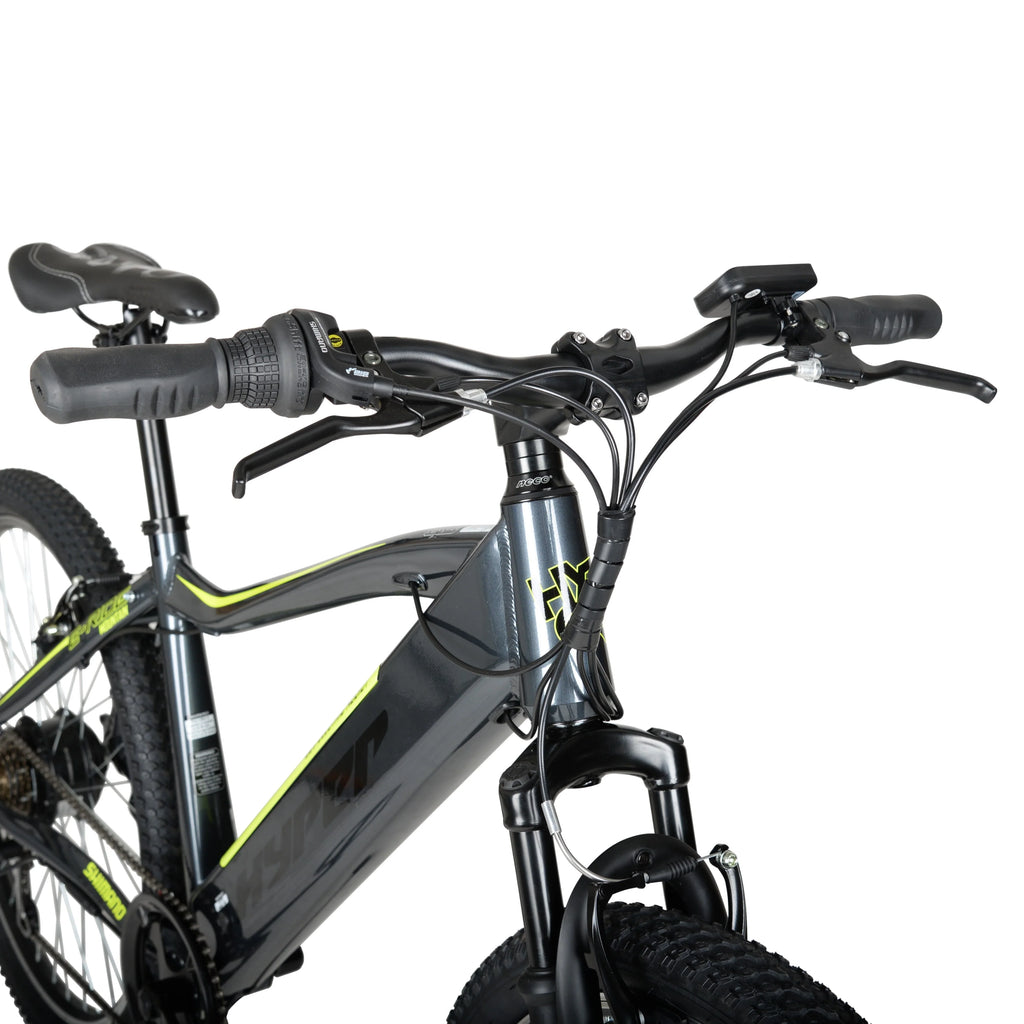 Hyper Bicycles 26" 36V Electric Mountain Bike for Adults, Pedal-Assist, 250W E-Bike Motor, Black