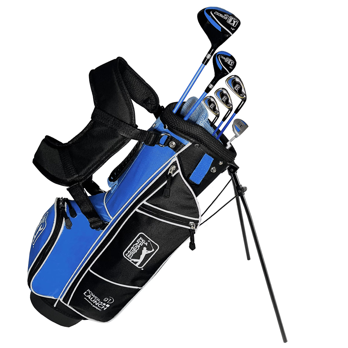 PGA Tour Right-Handed 10 Piece Kids Golf Club Stand Bag Set; Player Height 4'8 - 5'2", Ages 8-12