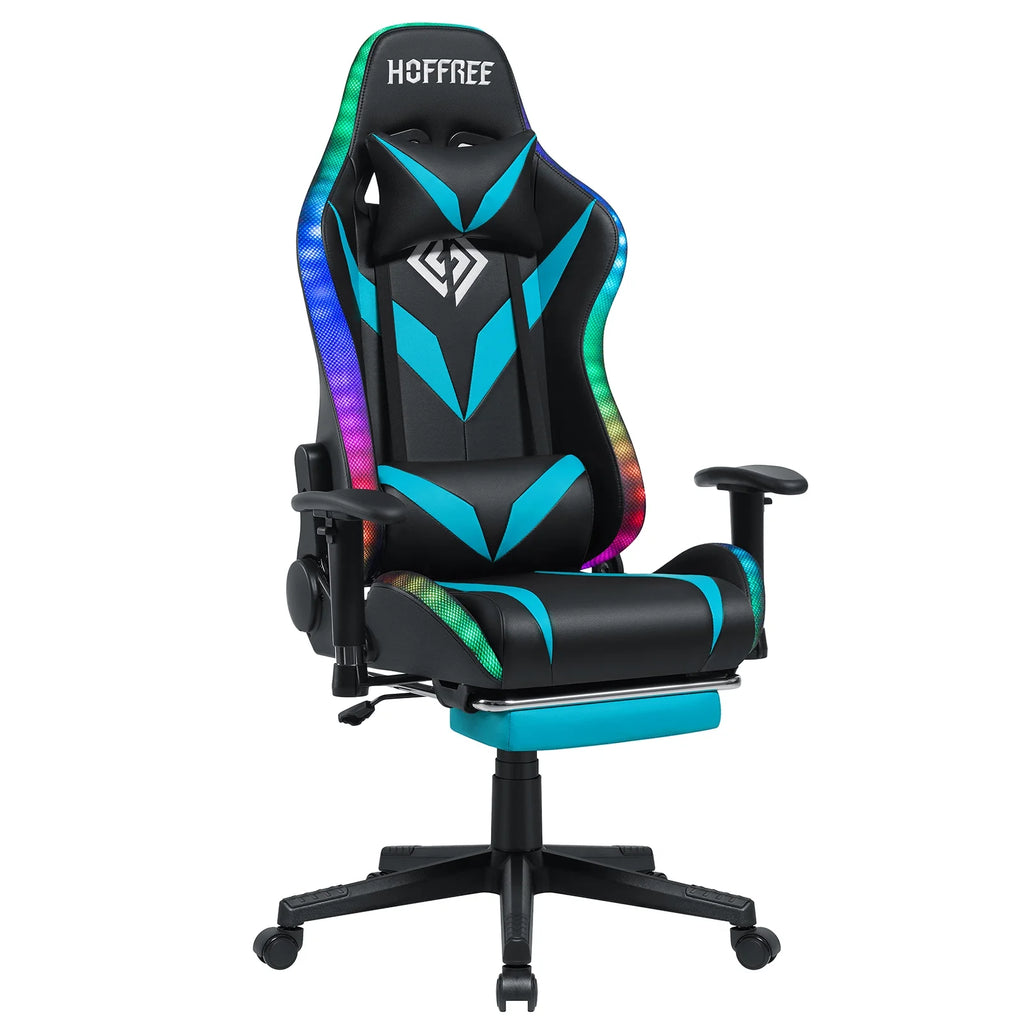 Gaming Chair with Massage Gamer Chair with 2D Armrests for Kids