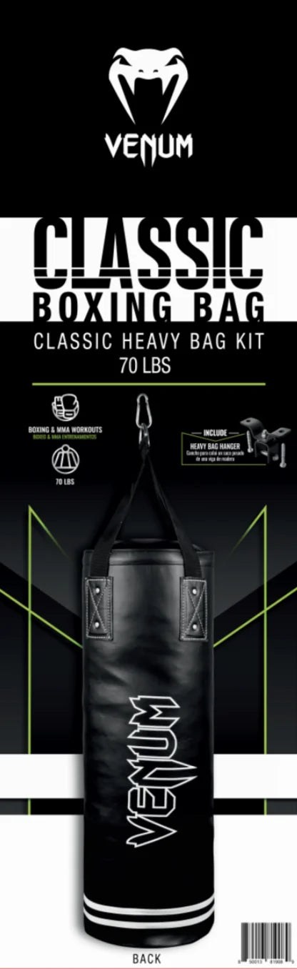 Venum Classic 70 lb Heavy Punching Bag Kit �?Boxing & MMA Training �?Black/White �?48�?Assembled
