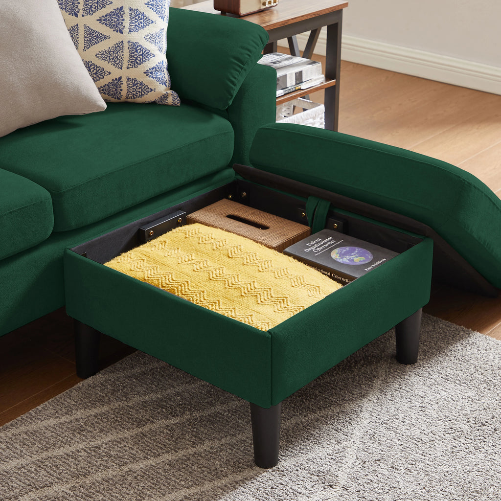 Pingliang Home Sectional Sofa Couch with Storage Ottoman,Modern 3 Seat L Shaped Sofa Couch for Living Room Apartment Studio Office