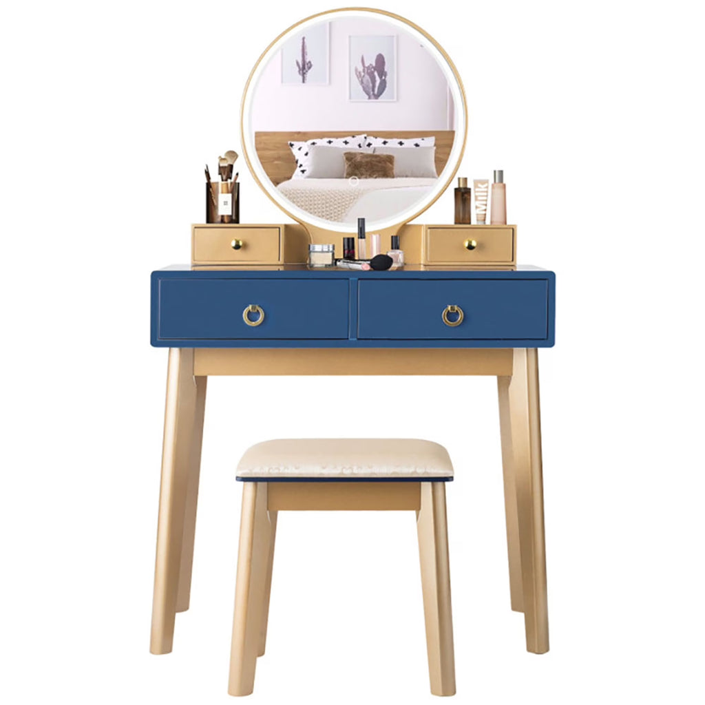 Kadyn Makeup Dressing Table Modern Vanity Set, Makeup Vanity Table Set 3 Color Lighting Dressing Table-Black