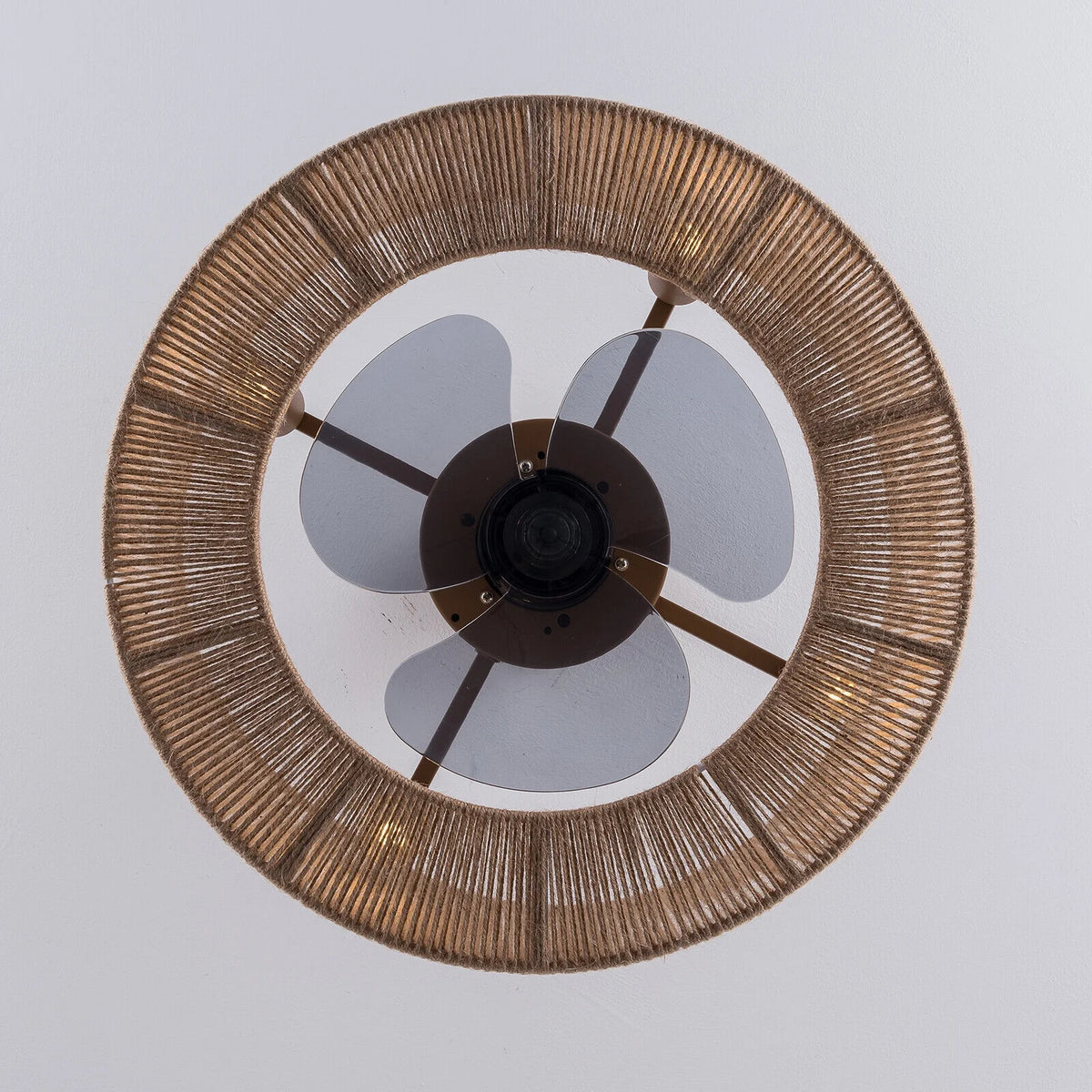 Caged Ceiling Fan Light 6 Speeds Living Room Chandelier Hanging Lamp with Remote
