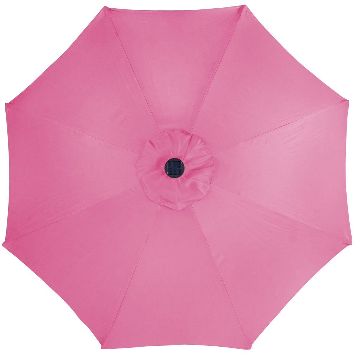 Northlight 9ft Solar Lighted Outdoor Patio Market Umbrella with Hand Crank and Tilt, Pink