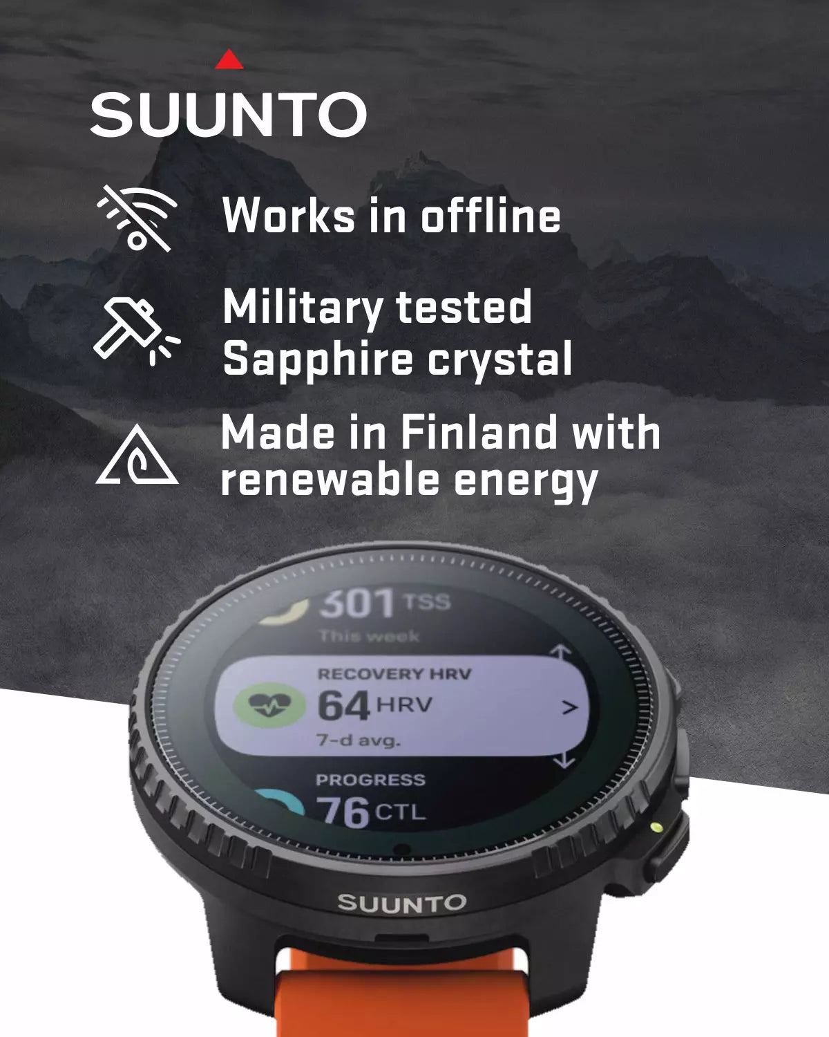 Suunto Vertical Watch, All Black, One Size