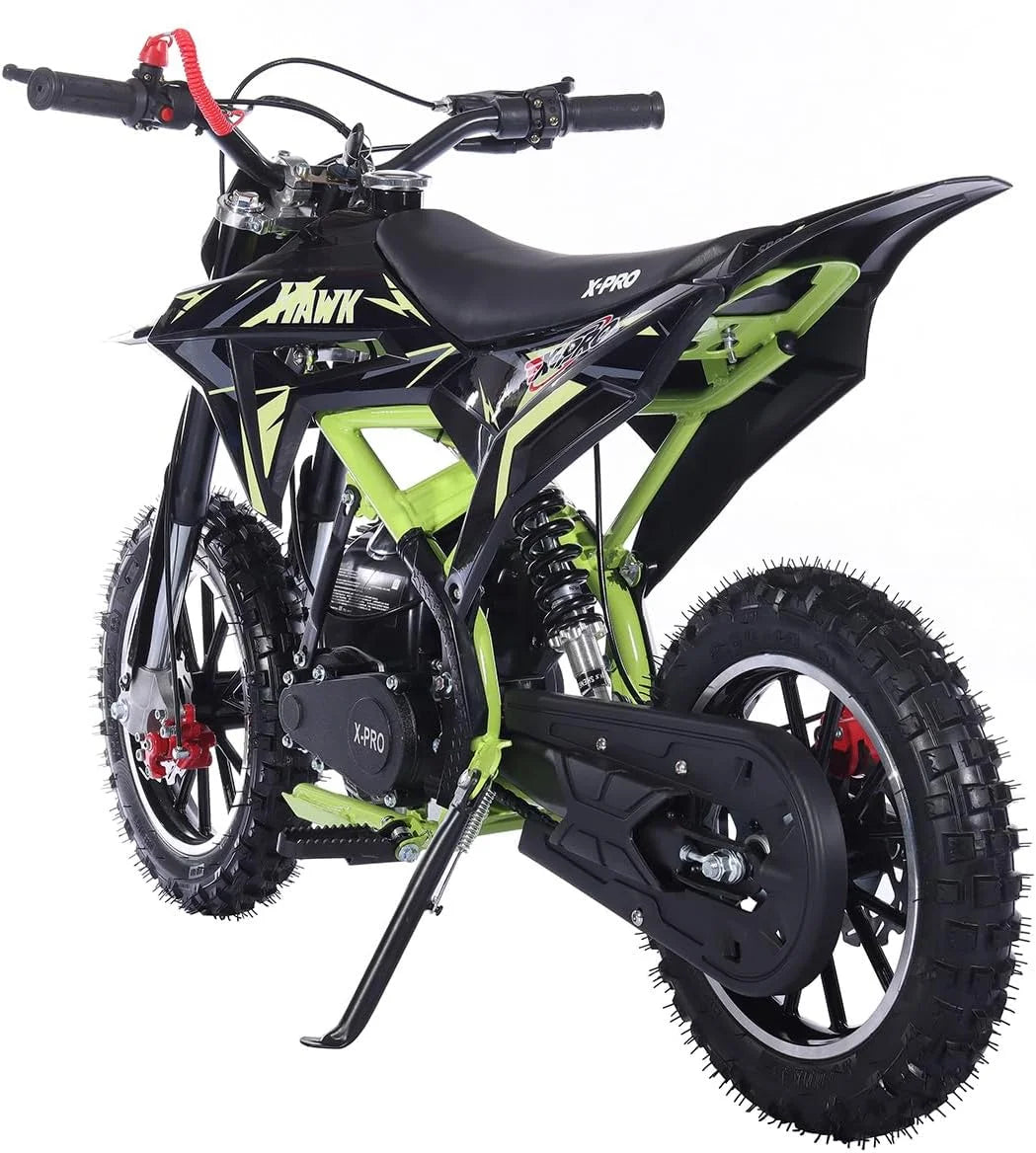 X-Pro Brand New Upgraded Hawk 40cc Gas Powered 4 Stroke Mini Pit Dirt Bike with Pull Start for kids 10" Wheels