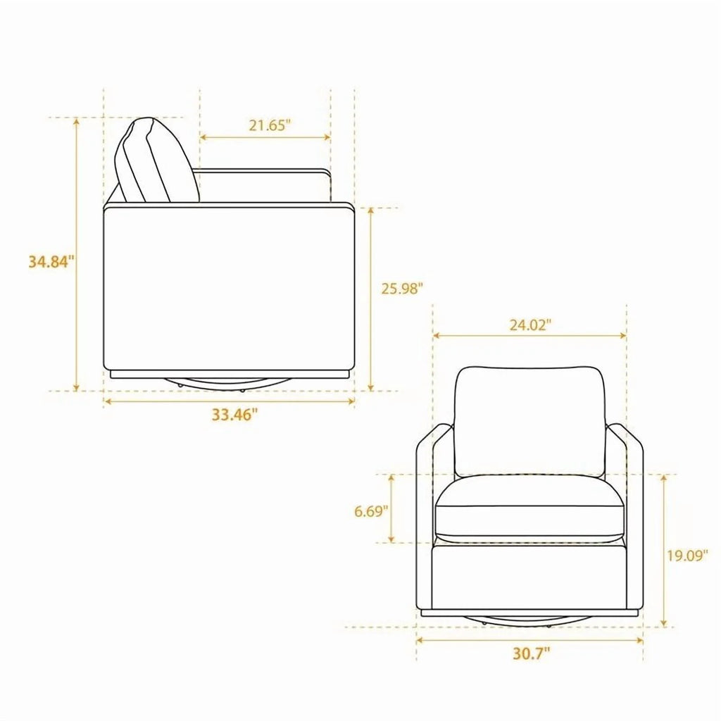 Swivel Accent Chair, Modern Chenille Upholstered Lounge Chair Armchair with 360 Degree Swiveling Base, Leisure Club Chair Comfy Accent Single Sofa Chair for Nursery Bedroom Living Room, Taupe