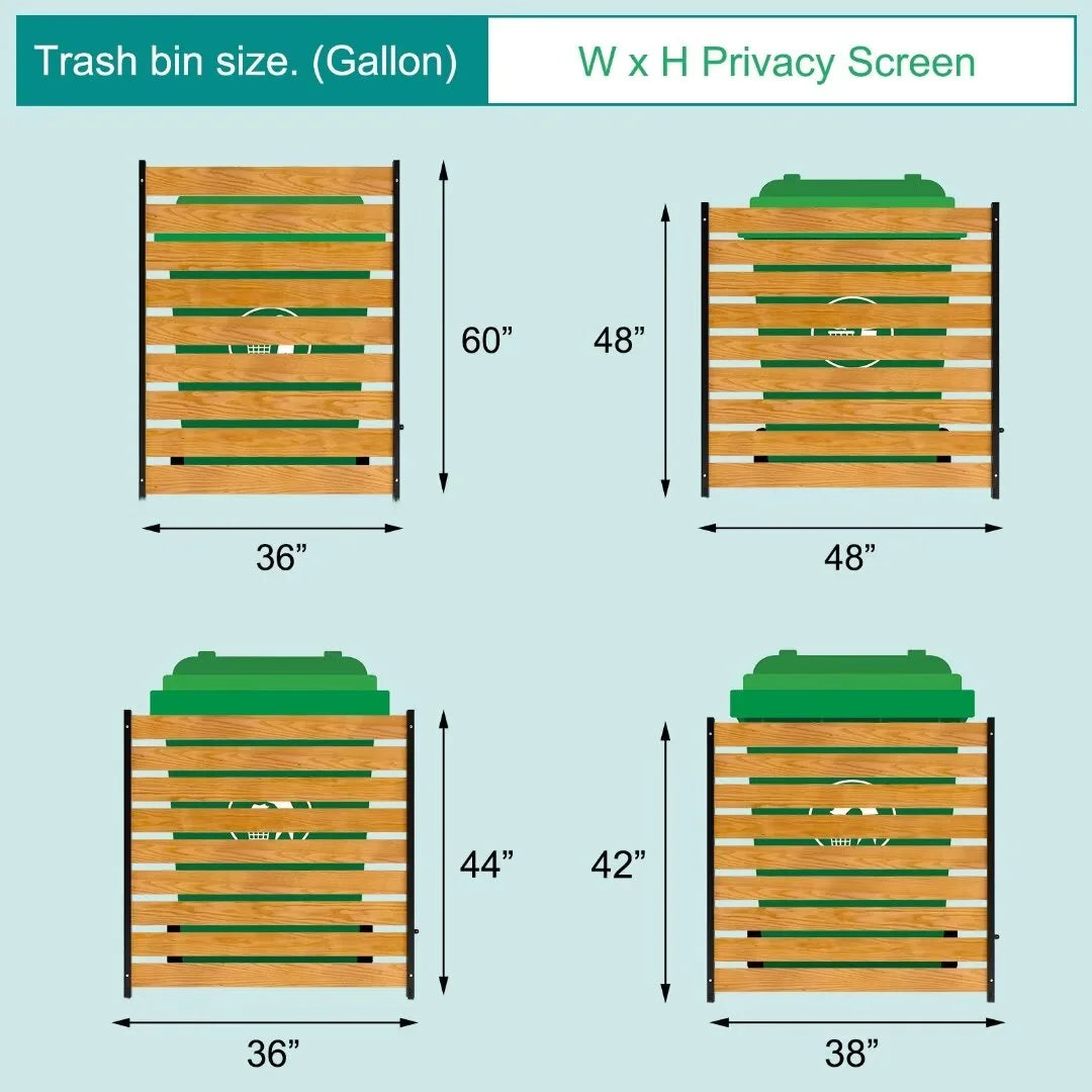 "NAIZEA Air Conditioner Fence, Pool Equipment Enclosure, Trash Can Enclosure, Metal Stake Wood Fence Panel 38"" W x 60"" H"