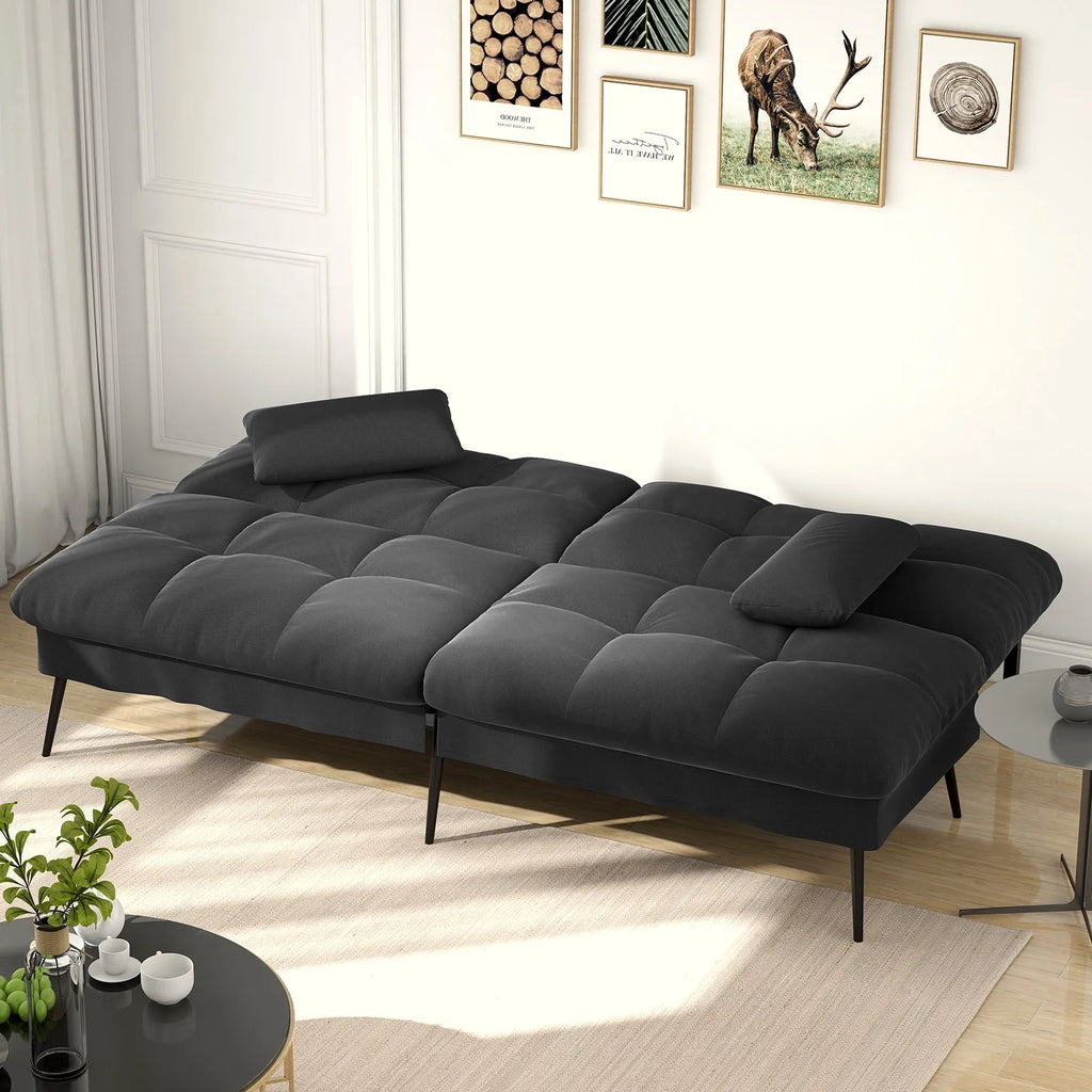 COMHOMA Cloud Comfort Convertible Futon Sofa Bed, Gray