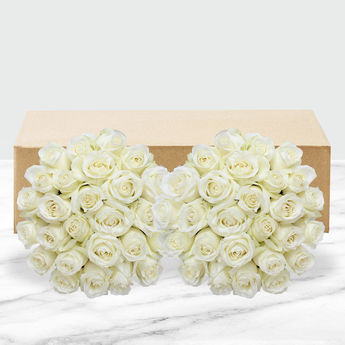 50-stem White Roses