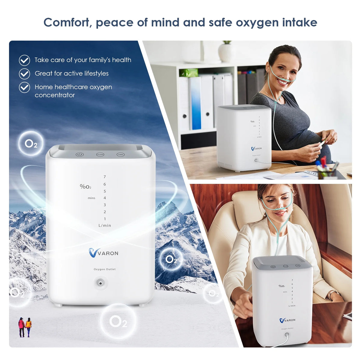 YANGKING Upgraded Oxygen Generator-Portable Machine Tube 7L, 93% Pure Oxygen , 1-7L/min Adjustable, Whisper Quiet, 72H Continuous Work, Remote Control, Sleep Mode