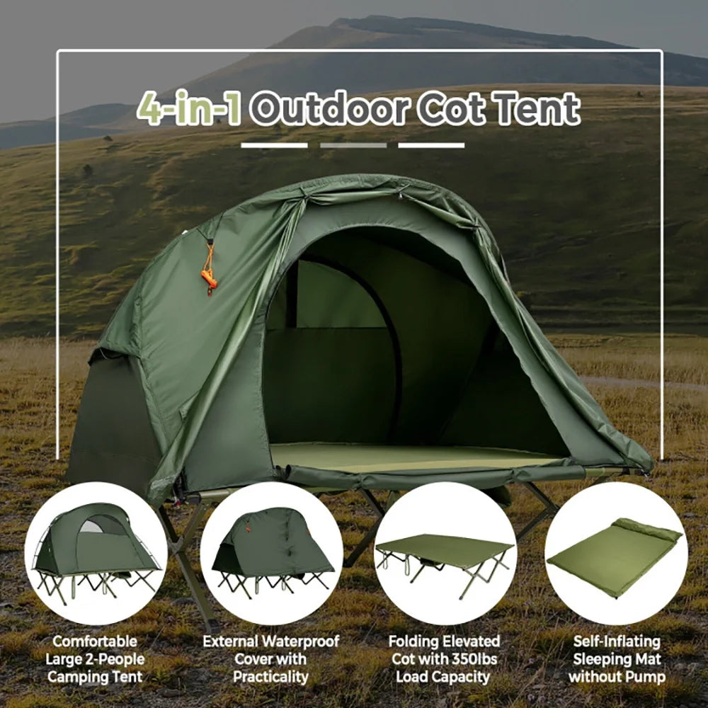 Kadyn Tent, Waterproof Tents,Camping Hiking Tents,2-Person Outdoor Camping Tent with External Cover-Green