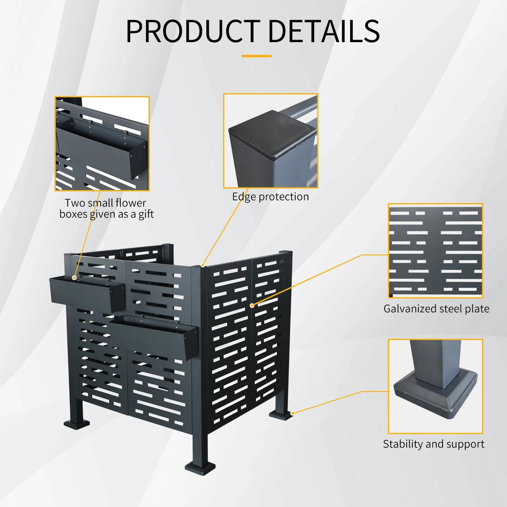 Metal AC Unit Privacy Fence Cover Panel - Outdoor Air Conditioner Hide Fence for Concealing HVAC Units