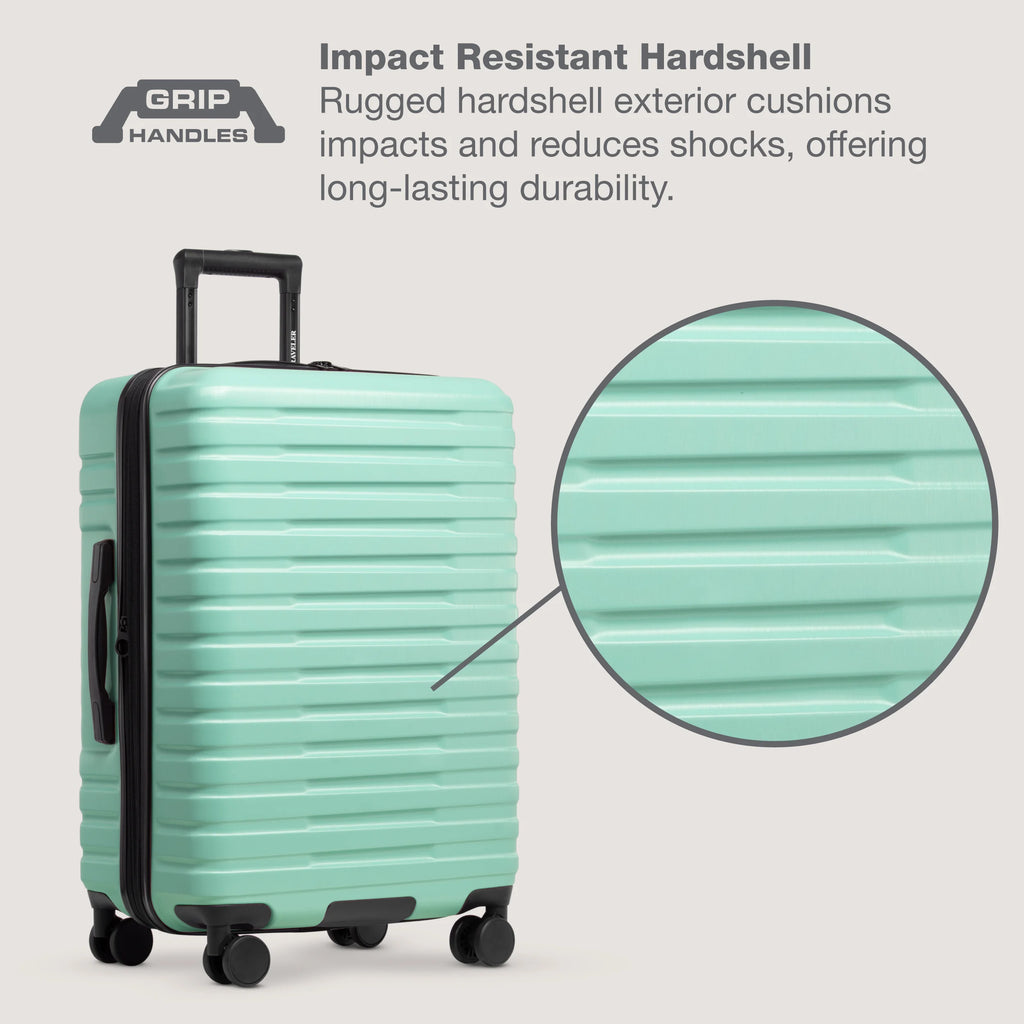 U.S. Traveler Boren Hardside Rugged Spinner Luggage, Lavender, 30" Checked Large