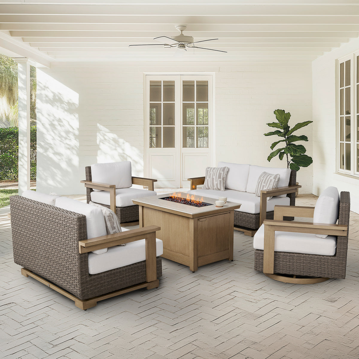 Agio Juniper 5-piece Outdoor Fire Seating Set