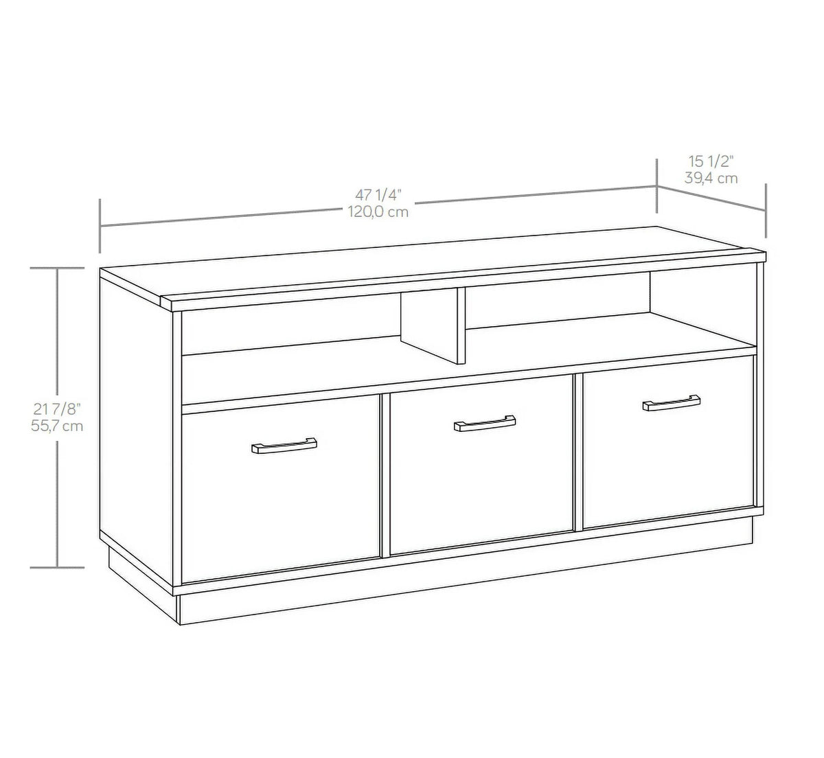 Mainstays 3-Door TV Stand Console for TVs up to 50", Blackwood Finish
