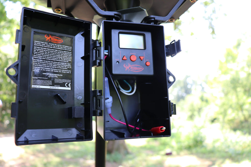 WILDGAME INNOVATIONS Quick-Set 225 lb Game Feeder with Digital Timer | Durable Tripod Corn/Pellet Hunting Feeder with 1-4 Available Feed Times & 30-feet Radius