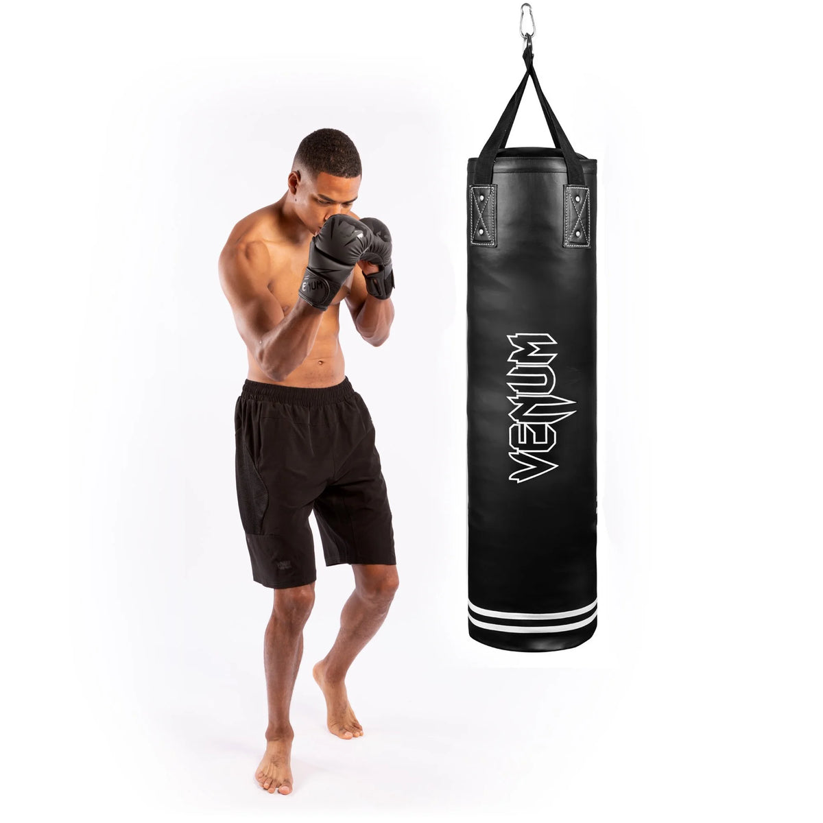 Venum Classic 70 lb Heavy Punching Bag Kit �?Boxing & MMA Training �?Black/White �?48�?Assembled