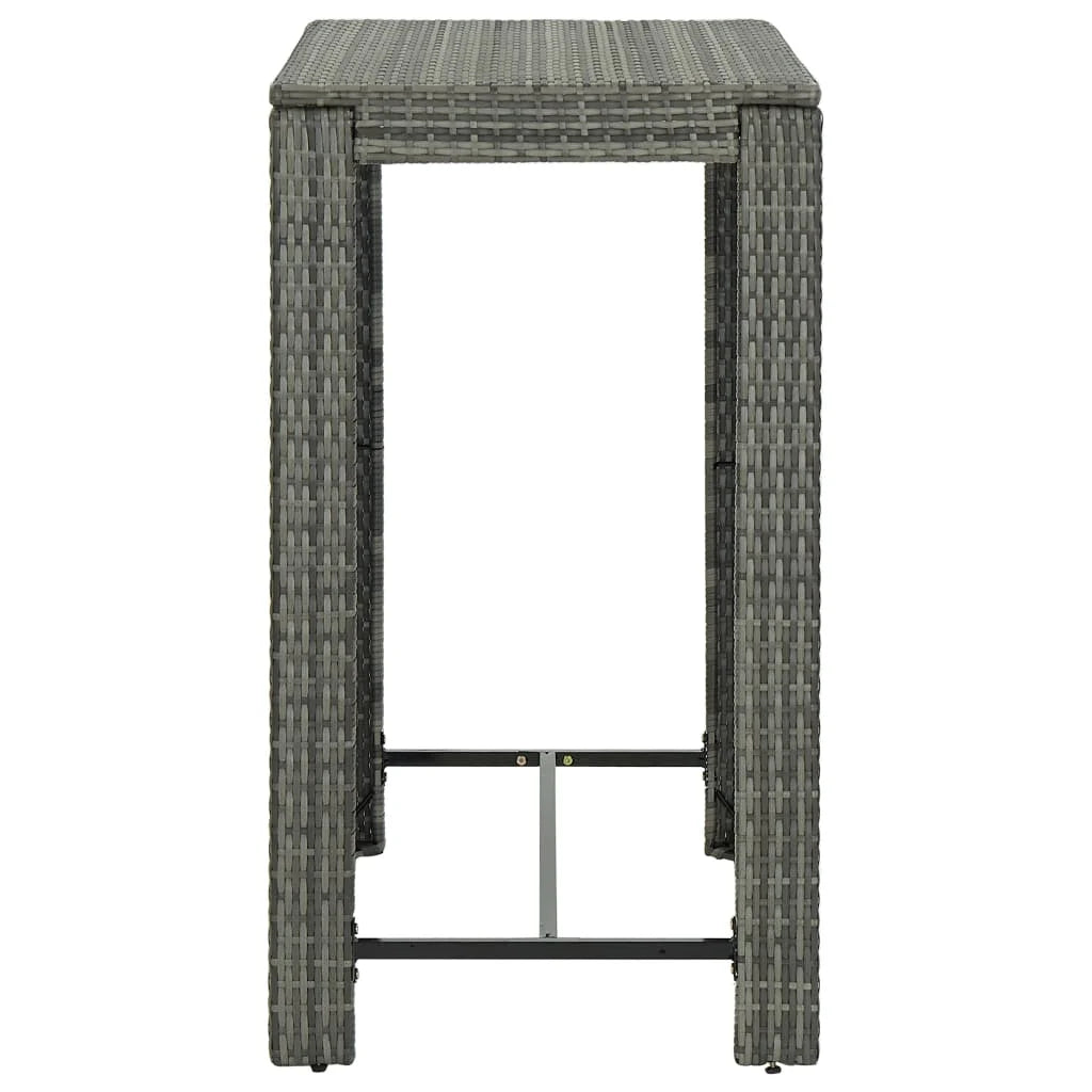 vidaXL Patio Bar Set Outdoor Bistro Set Bar Stool Bistro Table Poly Rattan