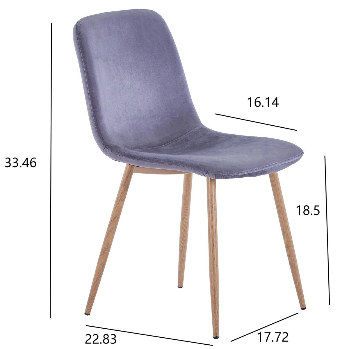 Highsound Dining Chairs Set of 4,Mid-Century Modern Upholstered Dining Chairs with Velvet Cushion Seat for Dinning Room&Living Room, Black