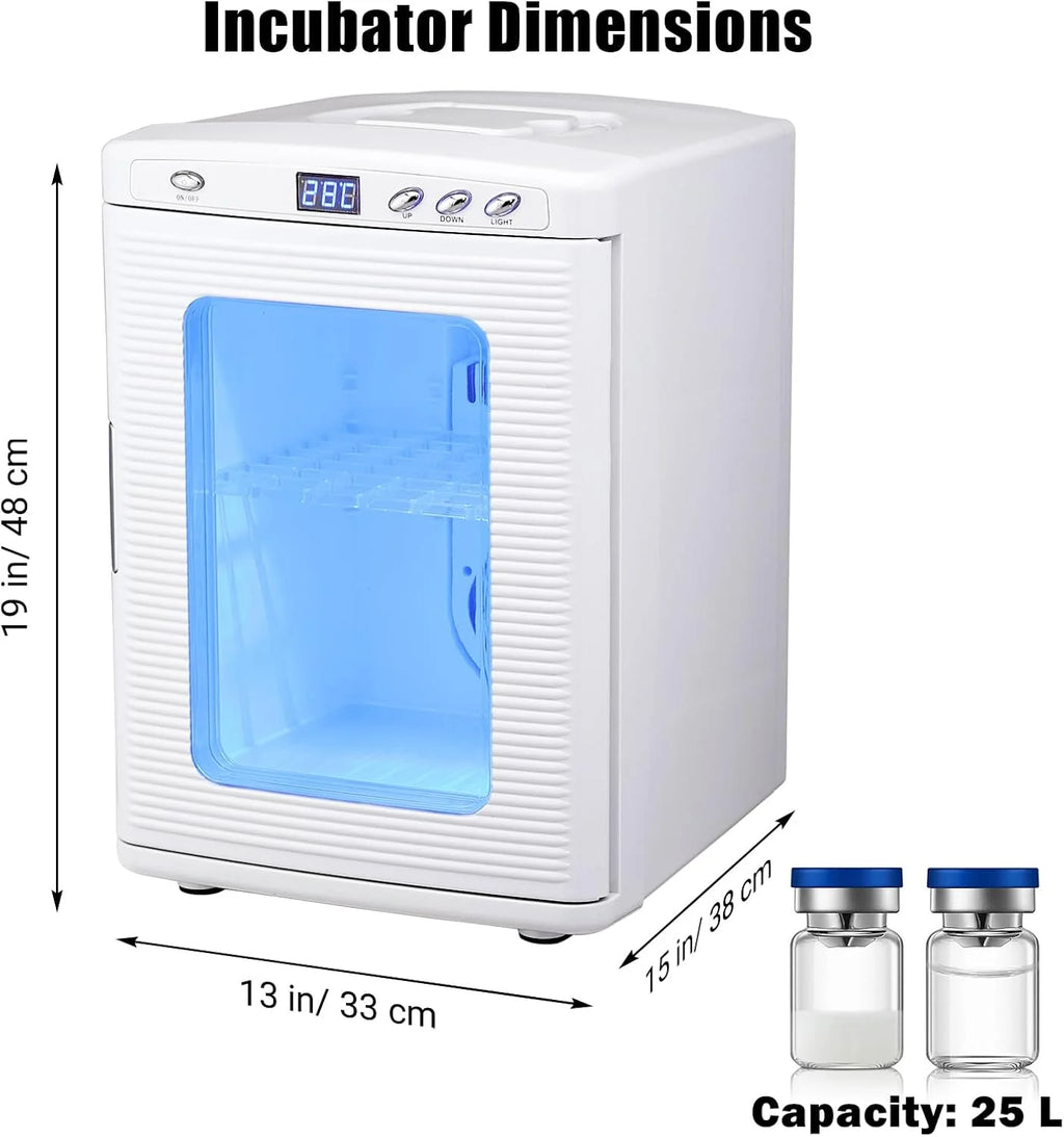 Garvee 25L Reptile Incubator for Hatching Eggs - Portable Scientific Laboratory Incubator, Temperature Controlled 10��C-60��C for Small Reptiles, Cooling and Heating Digital Incubator, 12V/110V Black