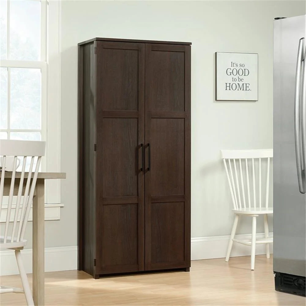Pemberly Row Contemporary Engineered Wood Pantry in White Finish