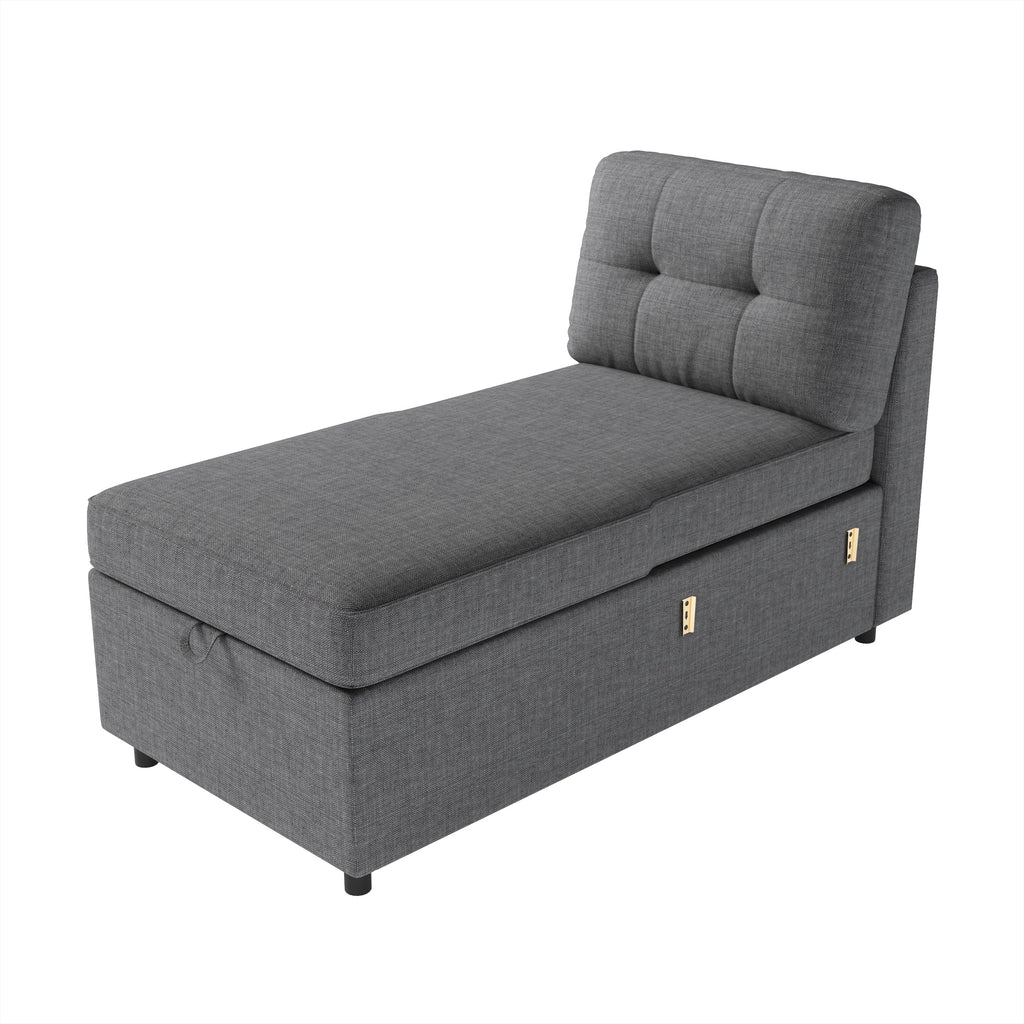 VANACC Sectional Sofa Bed with Storage and Soft Seat ,Reversible Pull Out Couch for Living Room,Beige