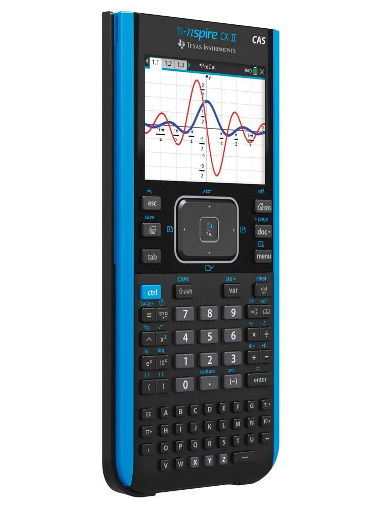 Texas Instruments TI-Nspire CX II CAS Color Graphing Calculator with Student Software (PC/Mac), Blue